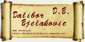 Dalibor Bjelaković vizit kartica